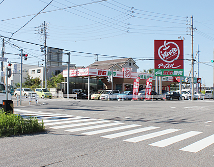 左手に「アップル日進岩崎店」がある信号を左折してください。